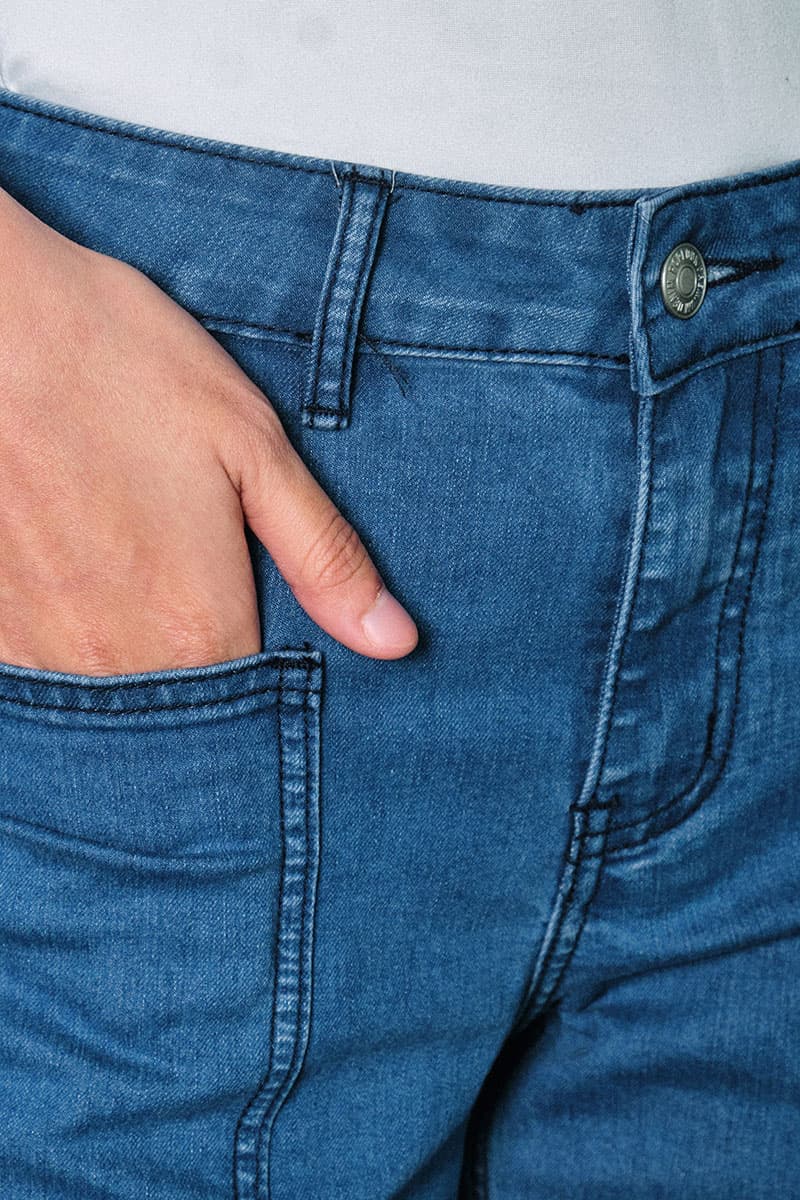 COTTON Contessa Straight Cut Jeans - Medium Wash - Image 5