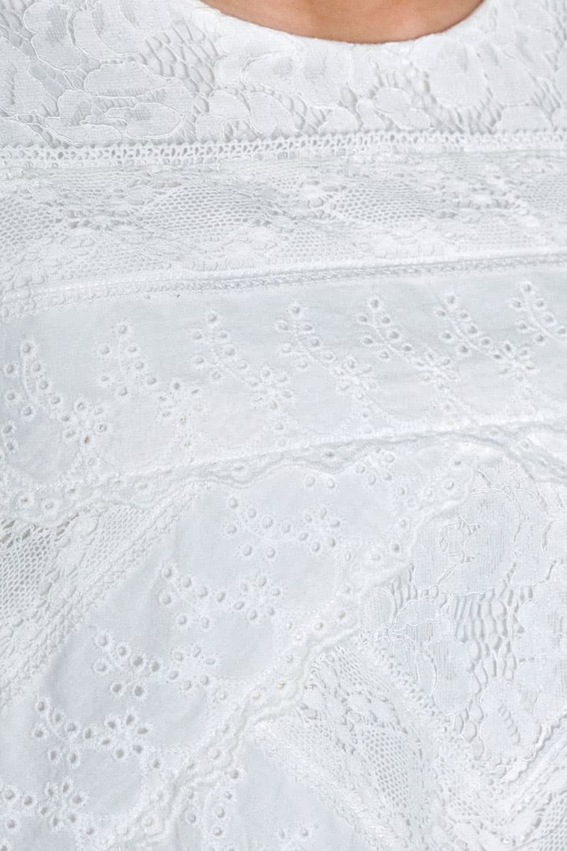 Divina Puff Shoulder Blouse - White - Image 5