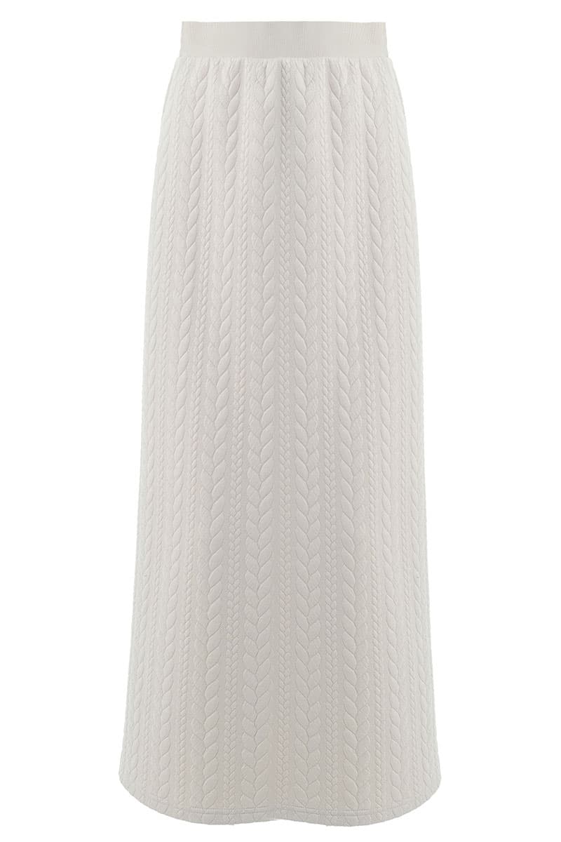 Keiry Pencil Skirt - Oatmilk Cable - Image 2