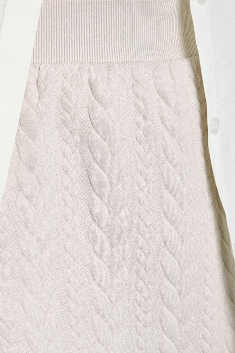 Keiry Pencil Skirt - Oatmilk Cable - Image 5