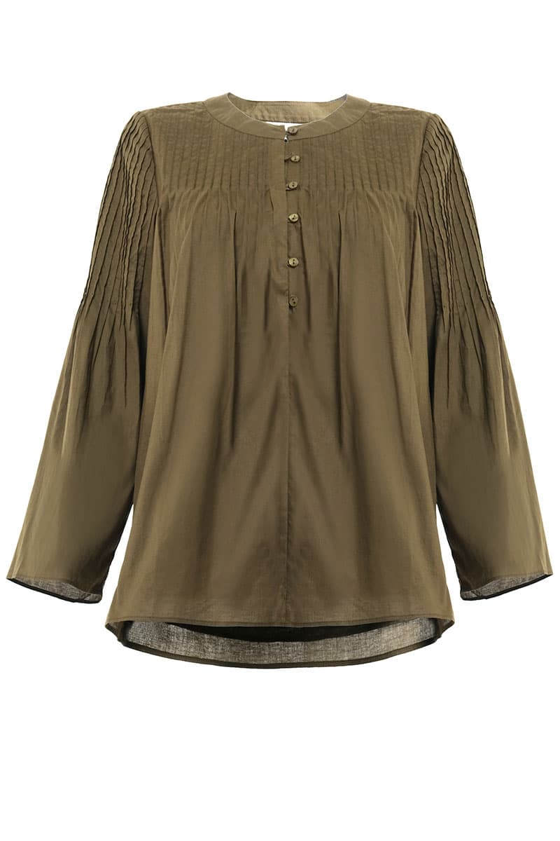 Nivedita Henley Blouse - Seaweed - Image 2