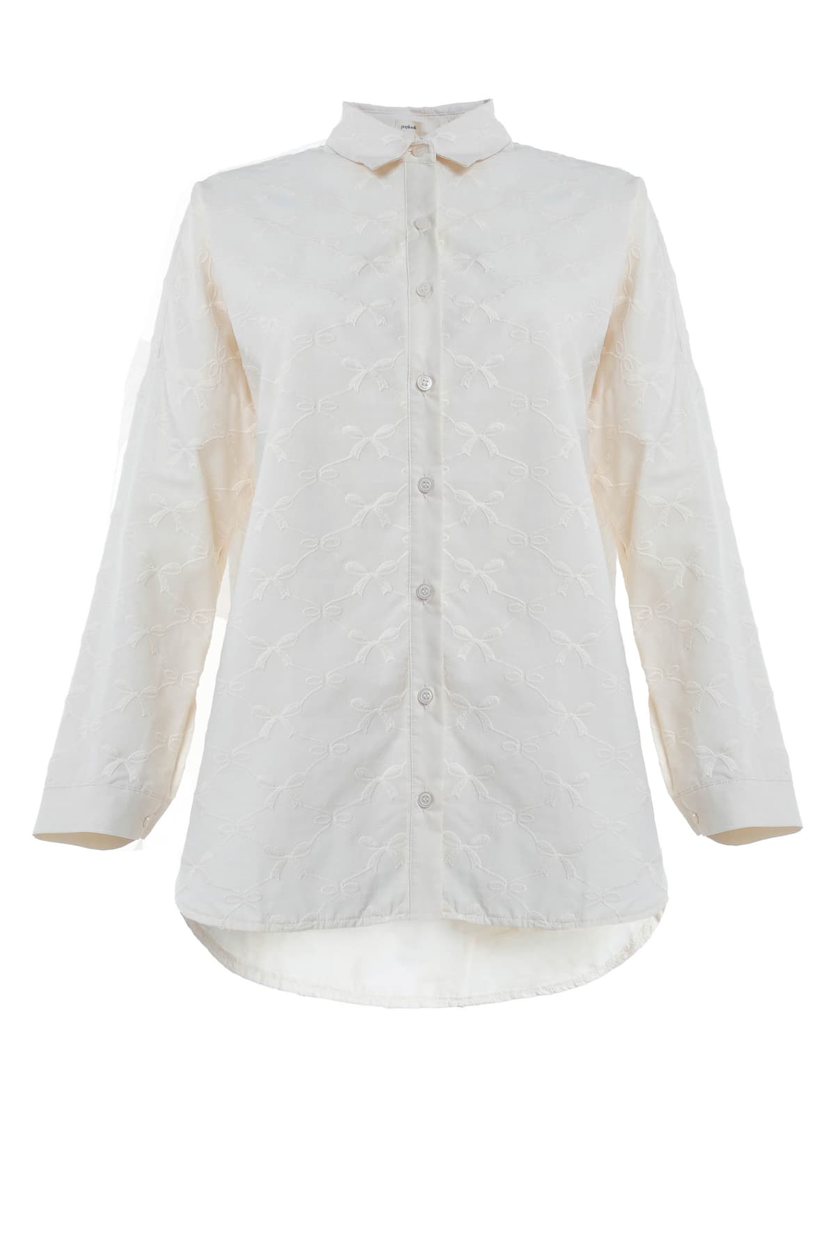 Yamila Front Button Shirt - Cream Bow - Image 2