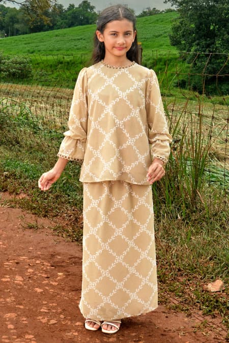 KIDS Kemangi Set - Latte Flower Braids