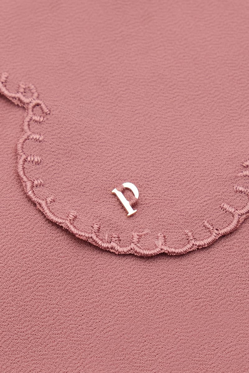 Ruminah Scallop Chiffon Headscarf - Clay - Image 3