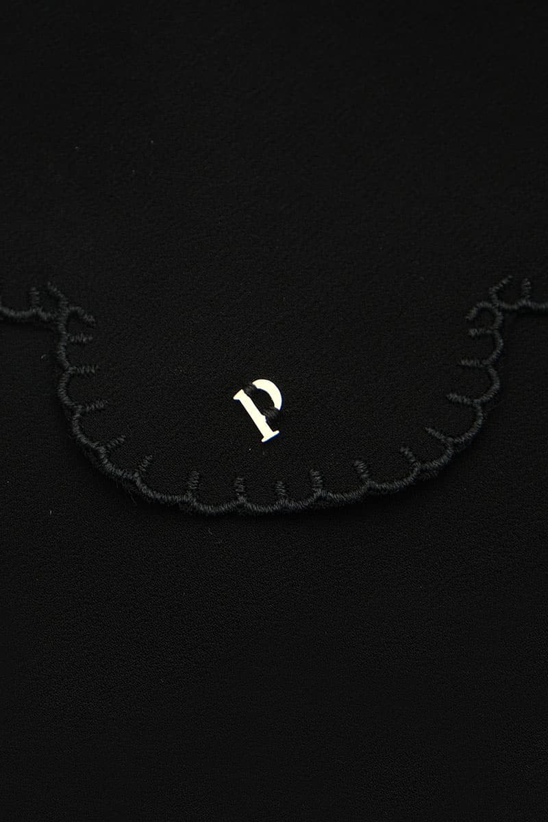 Ruminah Scallop Chiffon Headscarf - Black - Image 3