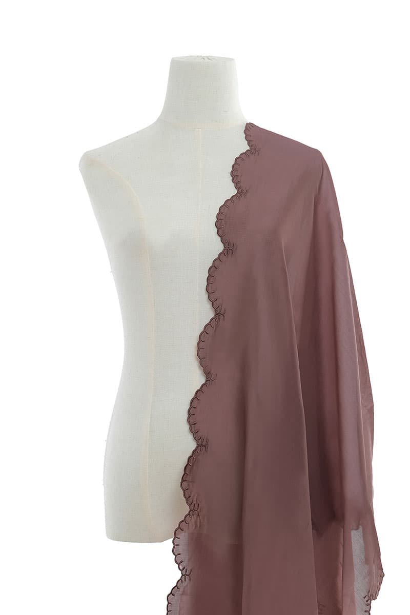 Suci Scallop Selendang - Rose Mauve - Image 1