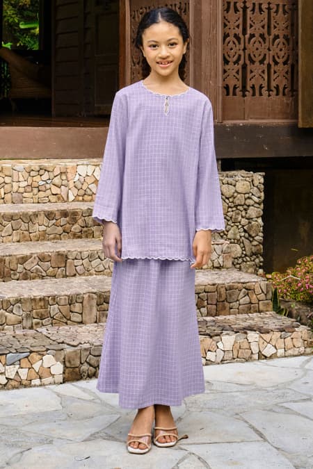 KIDS Norisa Set - Lavender Check