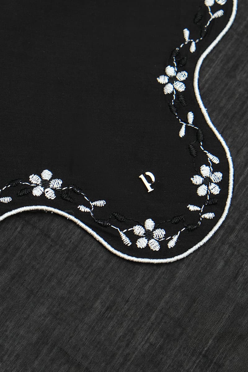 Rozita Embroidered Selendang - Black - Image 2