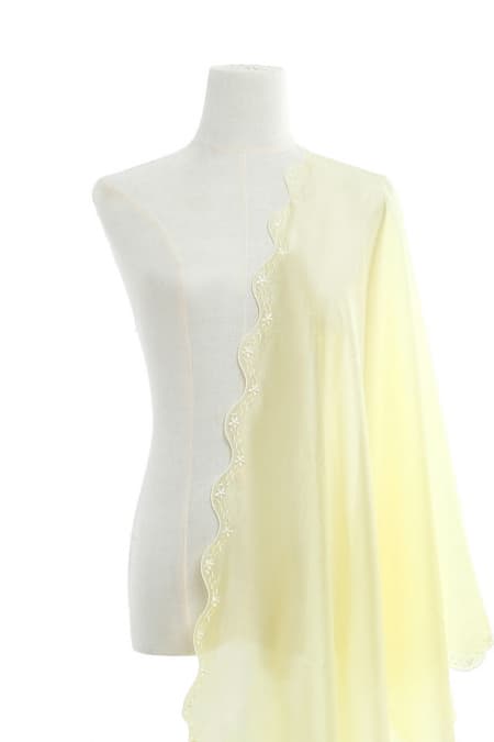 Rozita Embroidered Selendang - Buttermilk