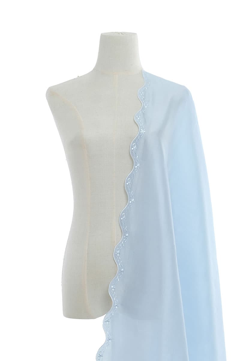 Rozita Embroidered Selendang - Sky Blue - Image 1