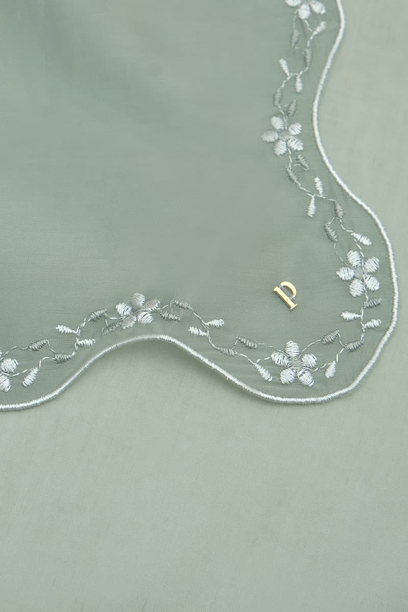 Rozita Embroidered Selendang - Deep Seafoam - Image 2