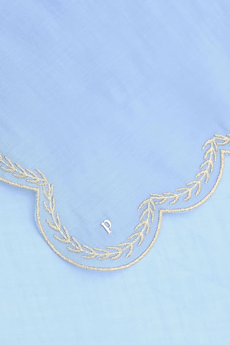 Permai Scallop Selendang - Powder Blue - Image 2