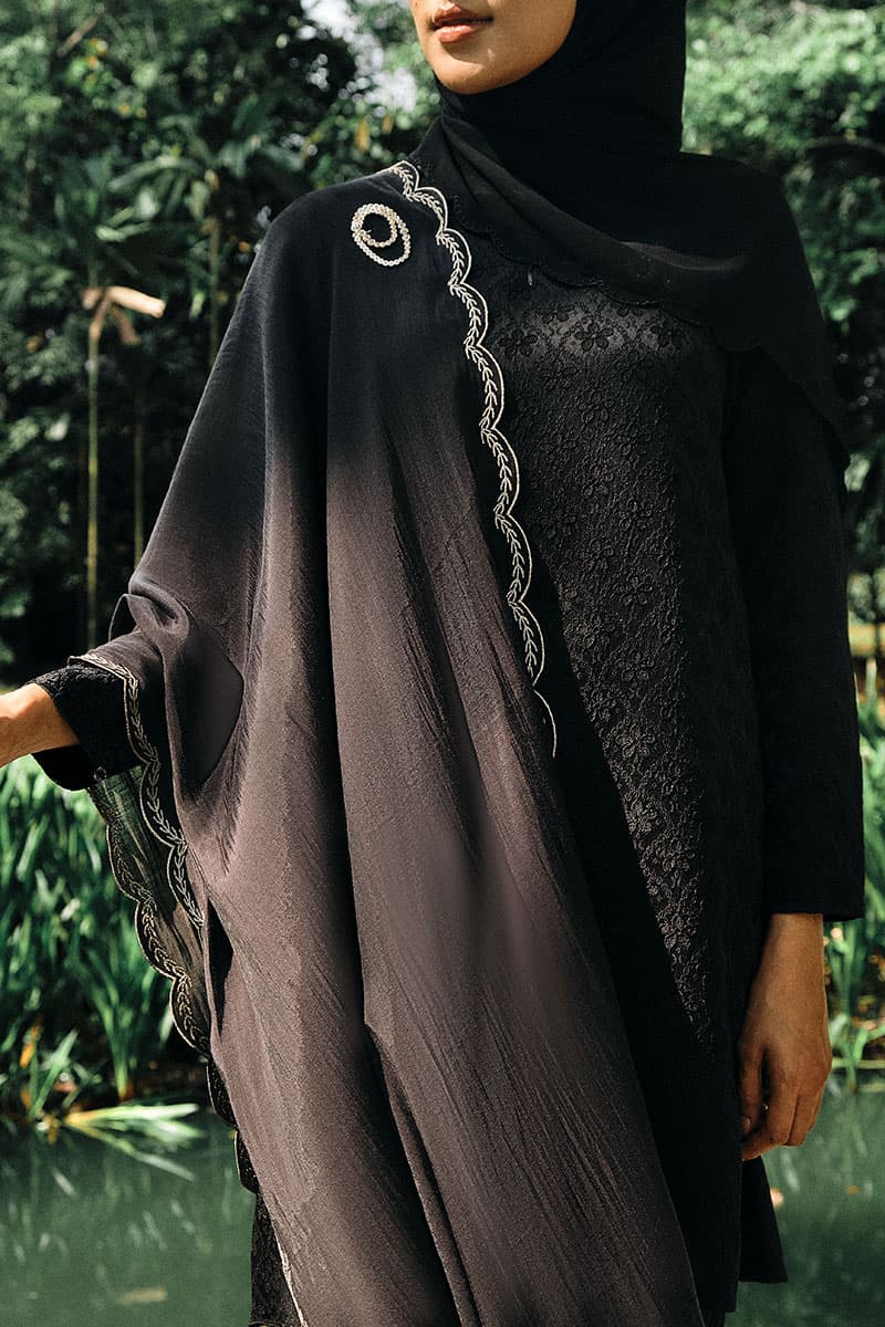 Permai Scallop Selendang - Powder Blue - Image 3