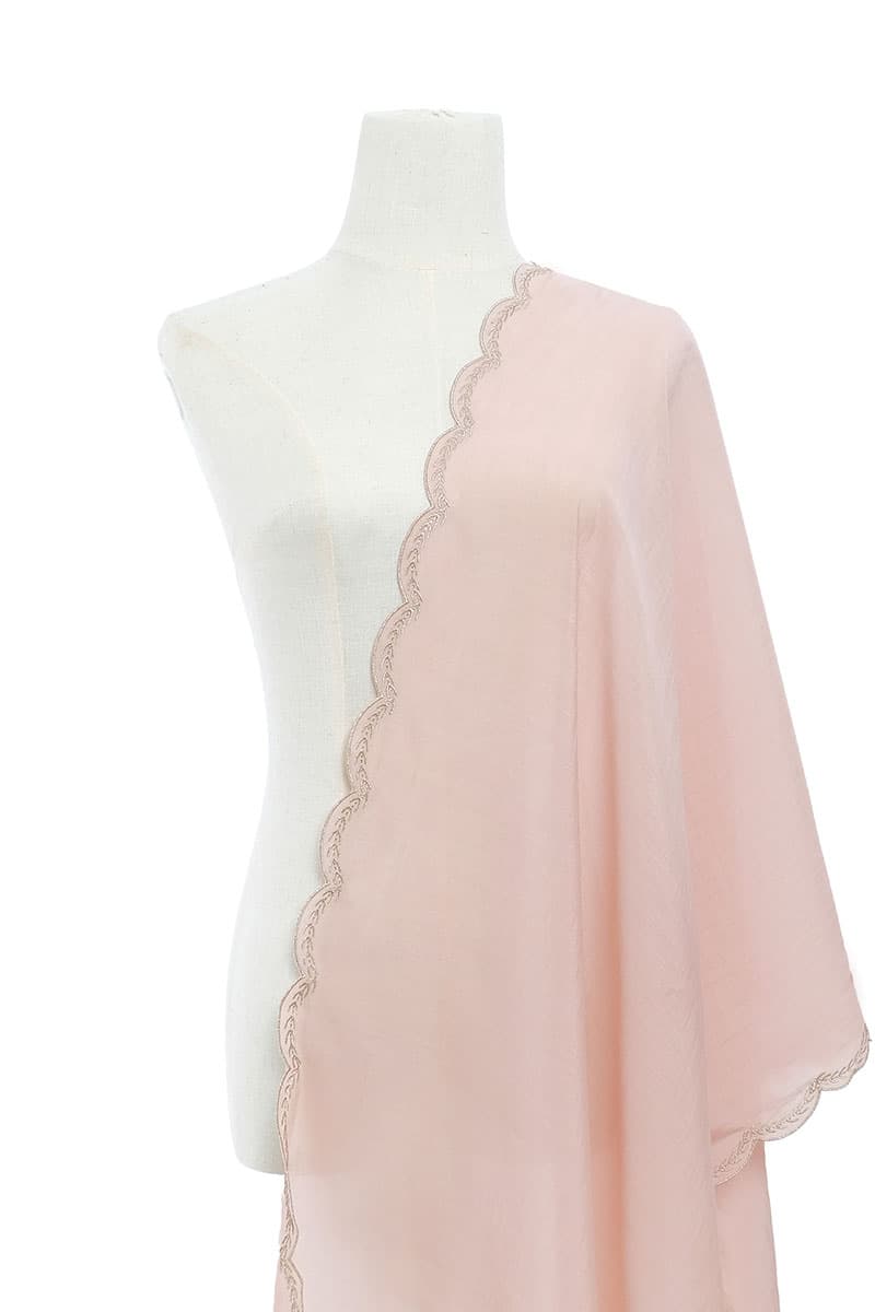 Permai Scallop Selendang - Pale Blush - Image 1