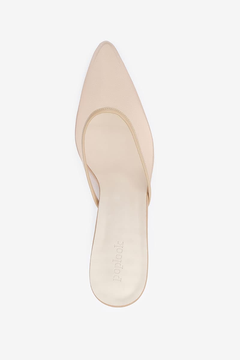 Maheen Mesh Mule Heels - Nude/Nude - Image 7