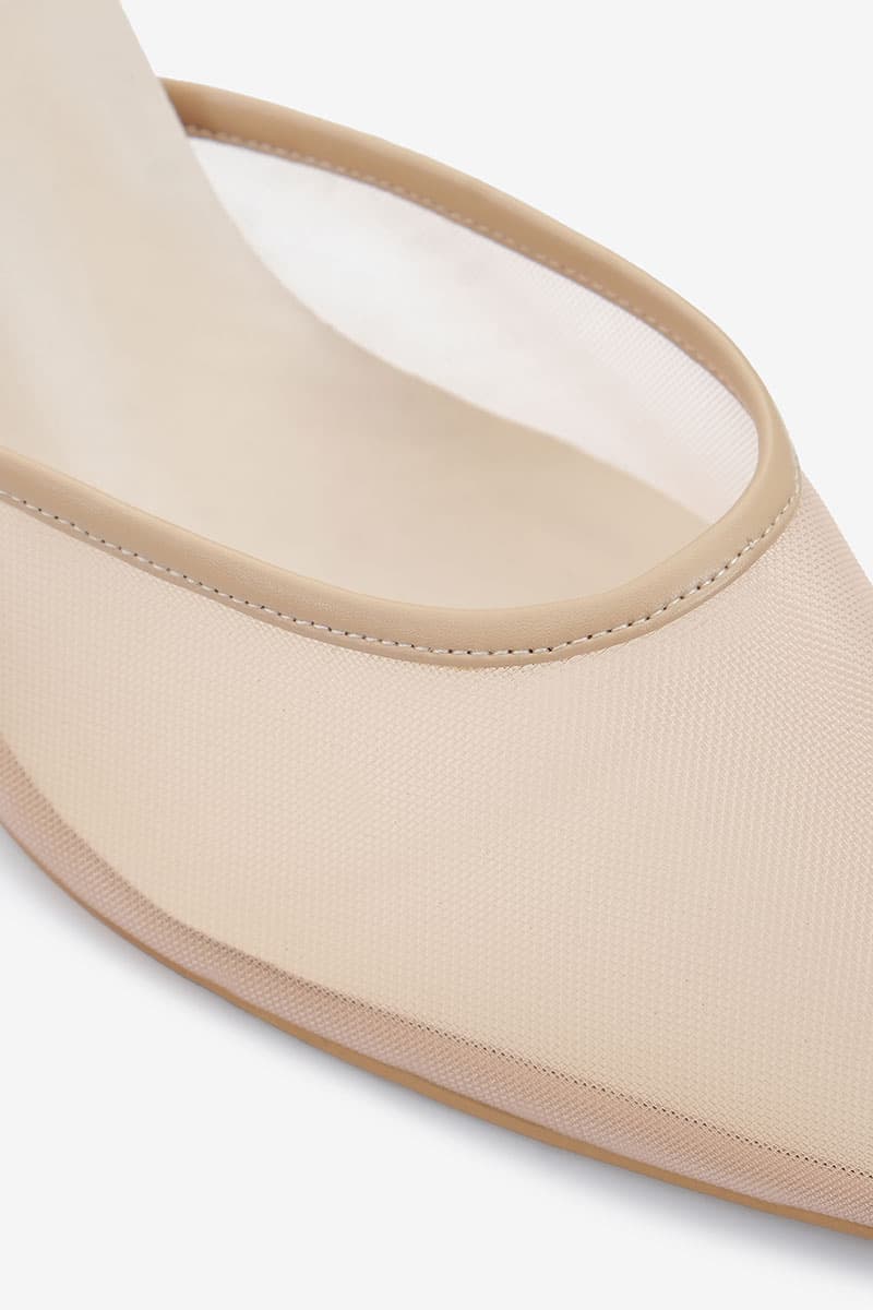 Maheen Mesh Mule Heels - Nude/Nude - Image 8