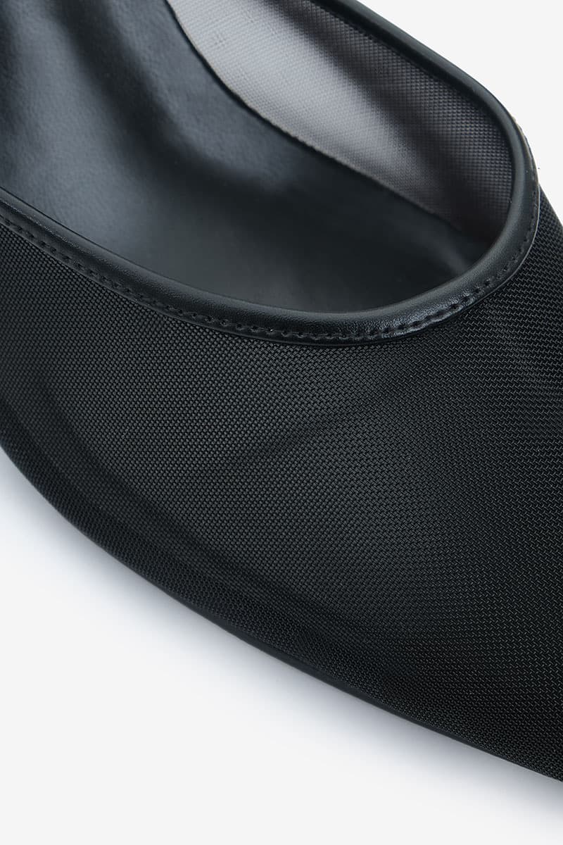 Maheen Mesh Mule Heels - Black/Black - Image 7