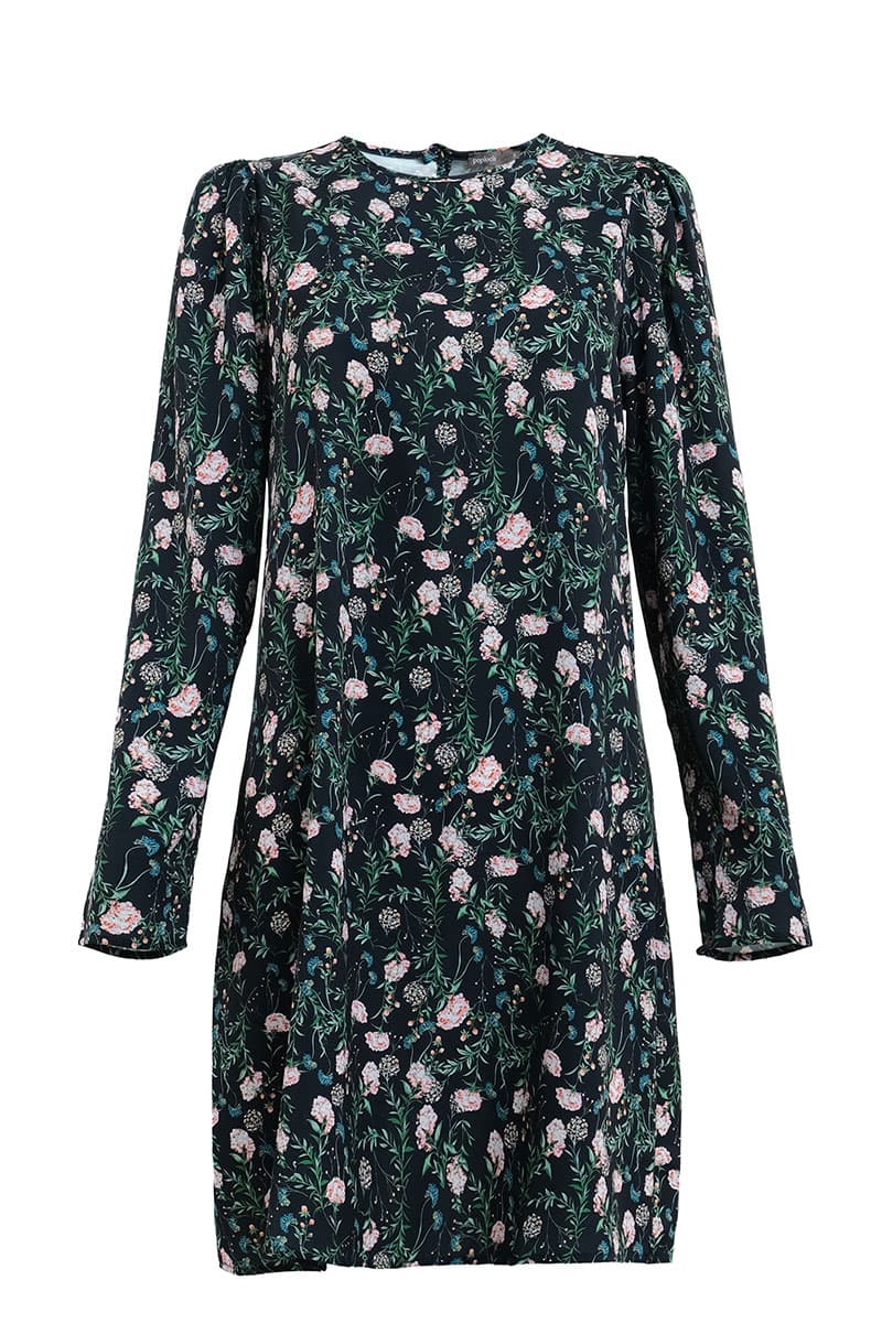 Jenab Puff Shoulder Blouse - Black Garden - Image 2