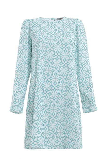 Jenab Puff Shoulder Blouse - Mint Motif