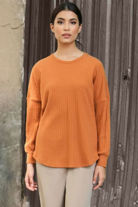 Jayanti Round Neck Tee - Caramel
