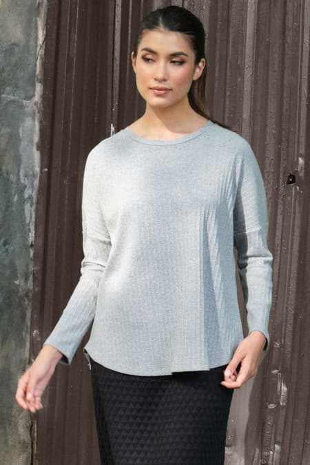 Mandisa Drop Shoulder Tee - Heather Grey