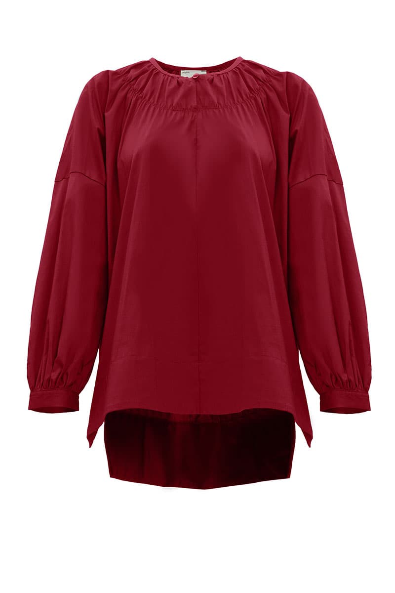 Daliah Drop Shoulder Blouse - Burgundy - Image 2
