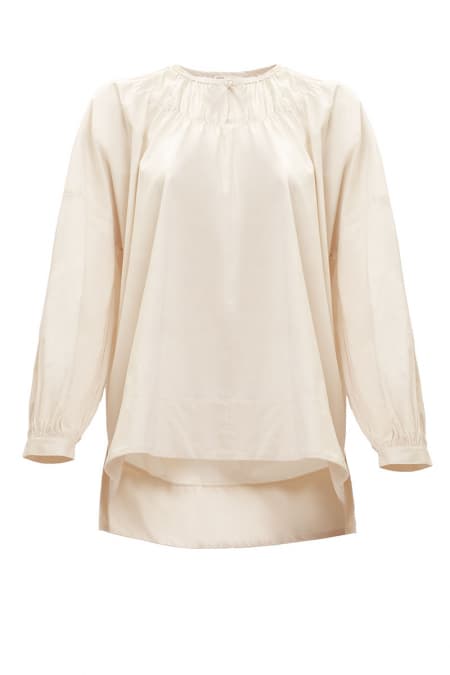 Daliah Drop Shoulder Blouse - Oatmilk