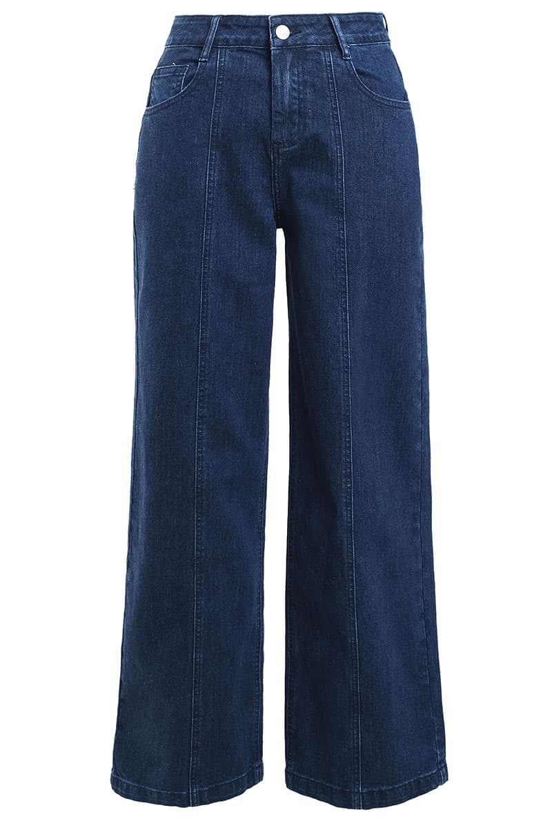 COTTON Muhsina Straight Cut Jeans - Dark Wash - Image 2