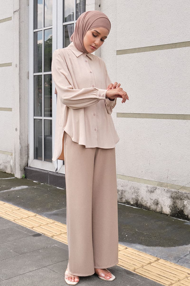 Giulianna Front Button Shirt - Sand - Image 3