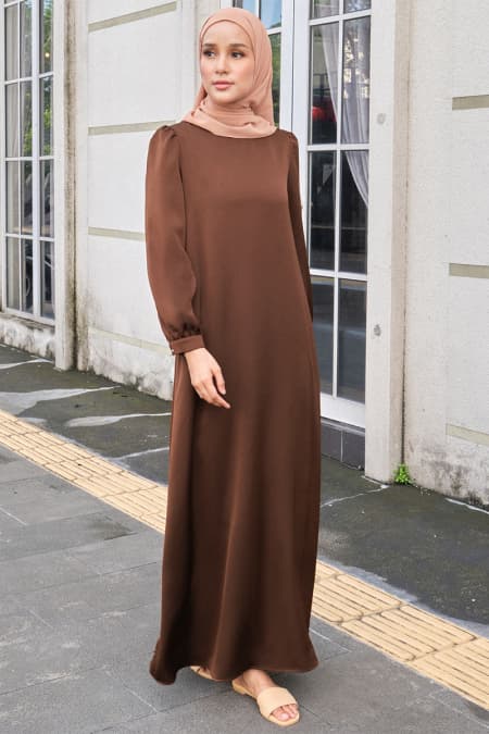 Shula Flared Dress - Deep Walnut