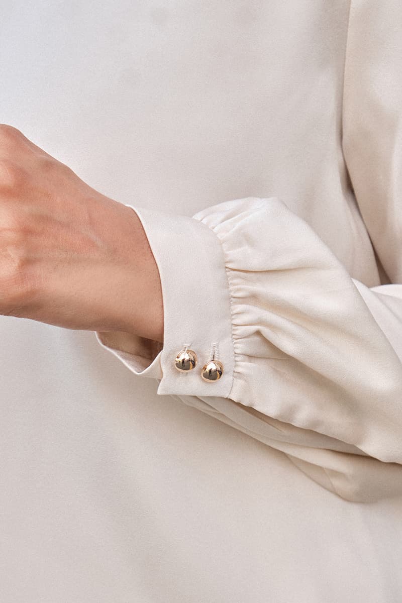 Munya Flared Blouse - Oatmilk - Image 5