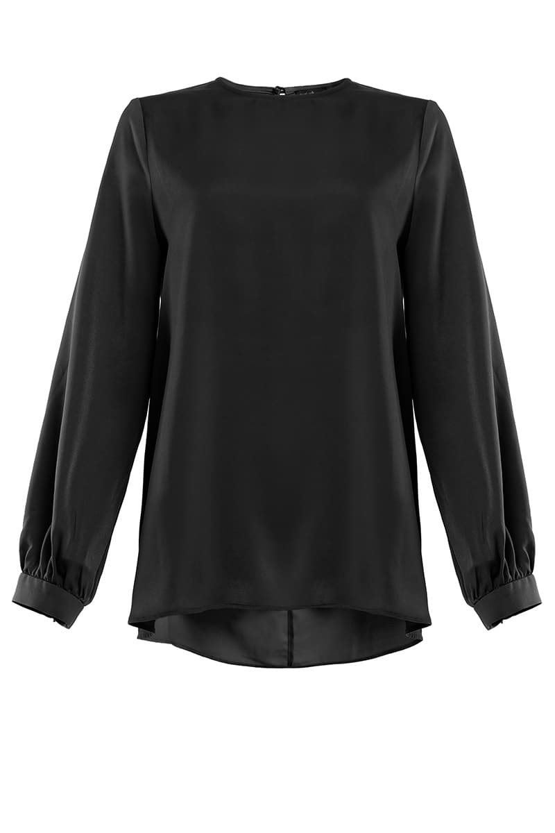 Munya Flared Blouse - Black - Image 2