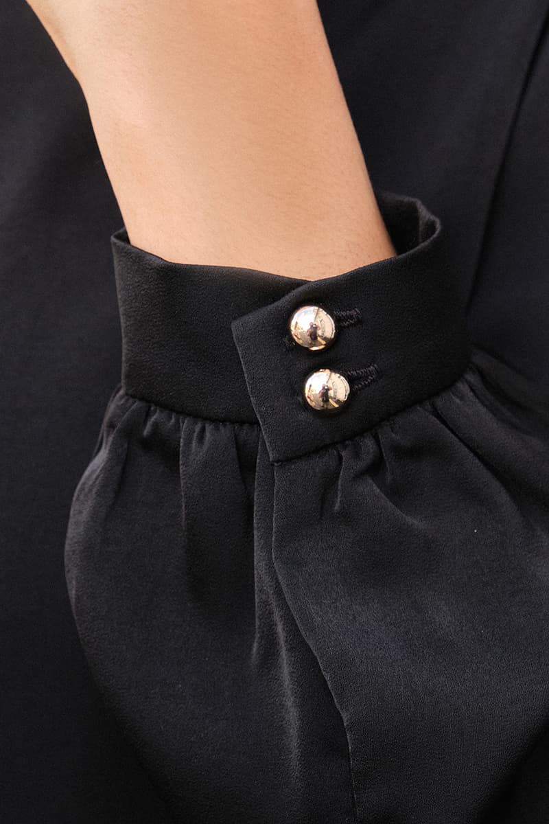 Munya Flared Blouse - Black - Image 5