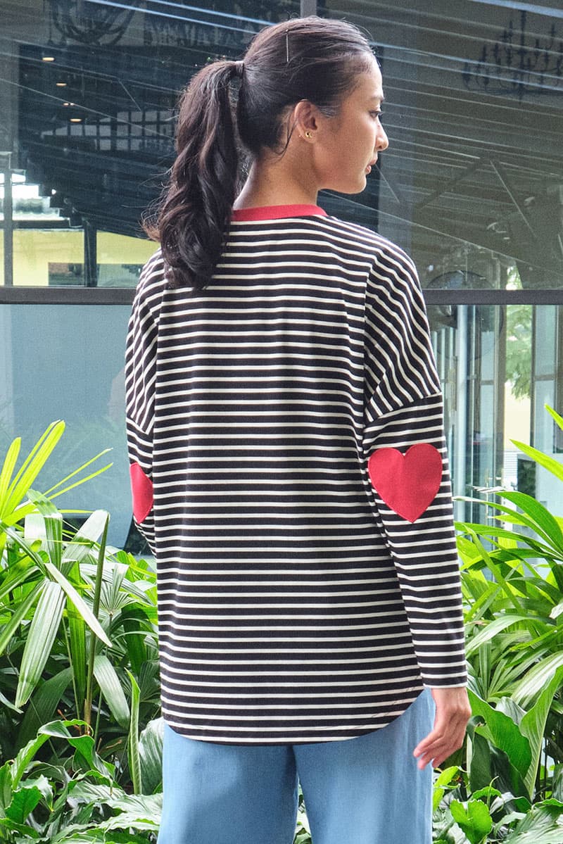 Inas Drop Shoulder Tee - Black/Red - Image 4