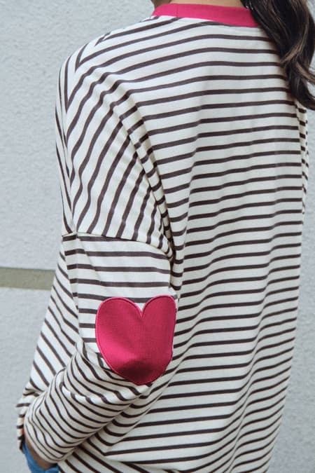 Inas Drop Shoulder Tee - Grey/Pink