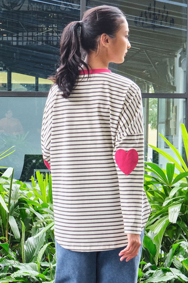 Inas Drop Shoulder Tee - Grey/Pink - Image 4