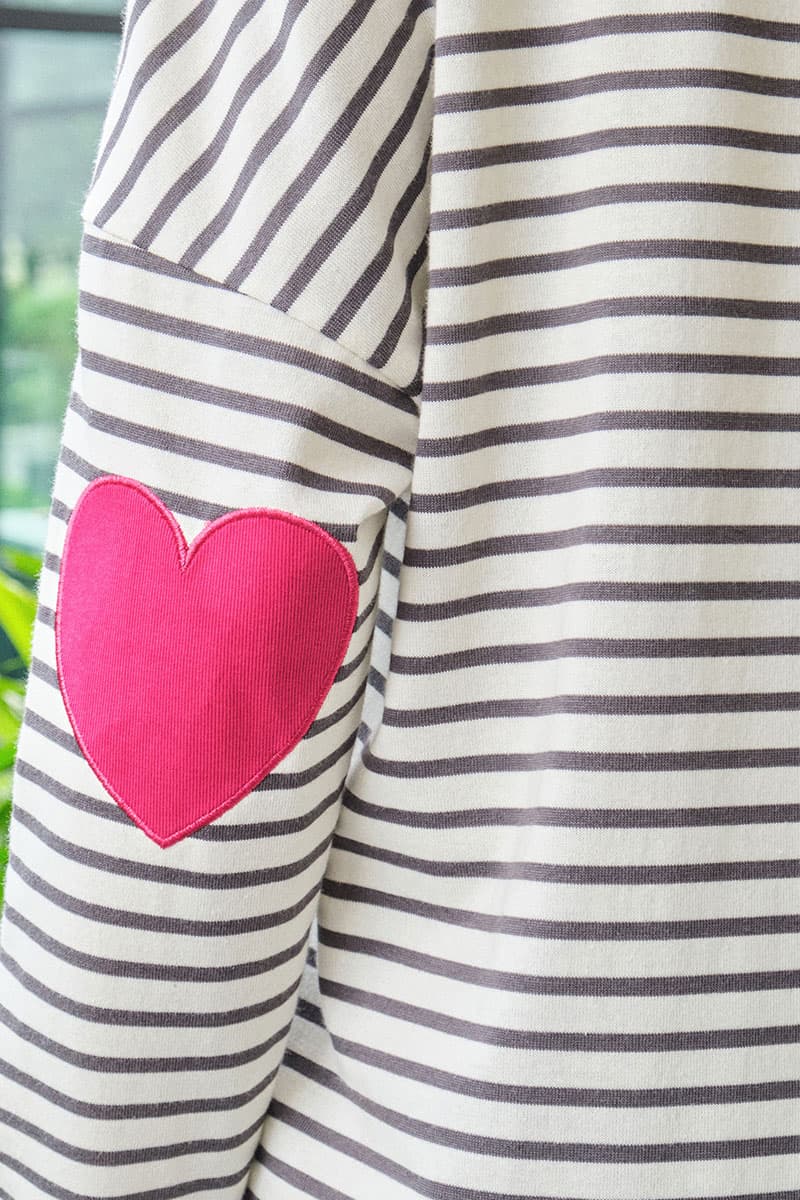 Inas Drop Shoulder Tee - Grey/Pink - Image 5