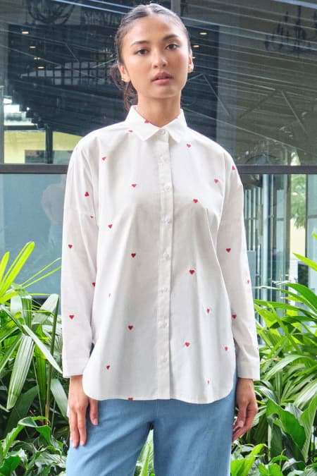 Wendalyn Front Button Shirt - White