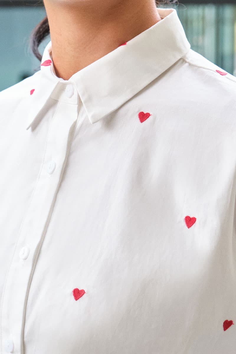 Wendalyn Front Button Shirt - White - Image 5
