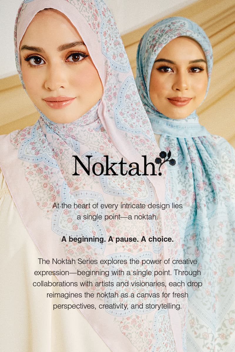 Inara Bawal Headscarf - Pink/Blue - Image 4