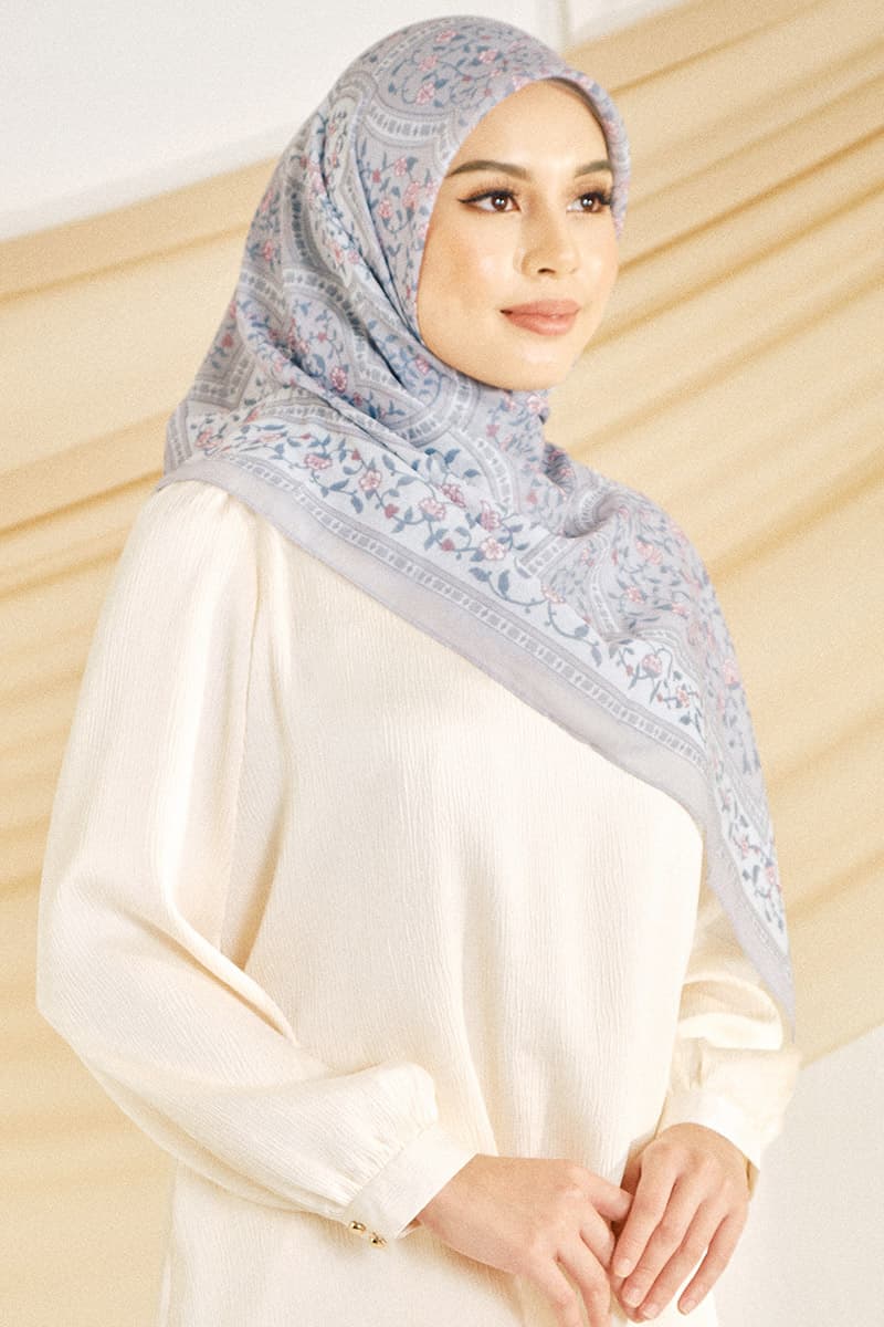 Inara Bawal Headscarf - Fossil Grey - Image 2