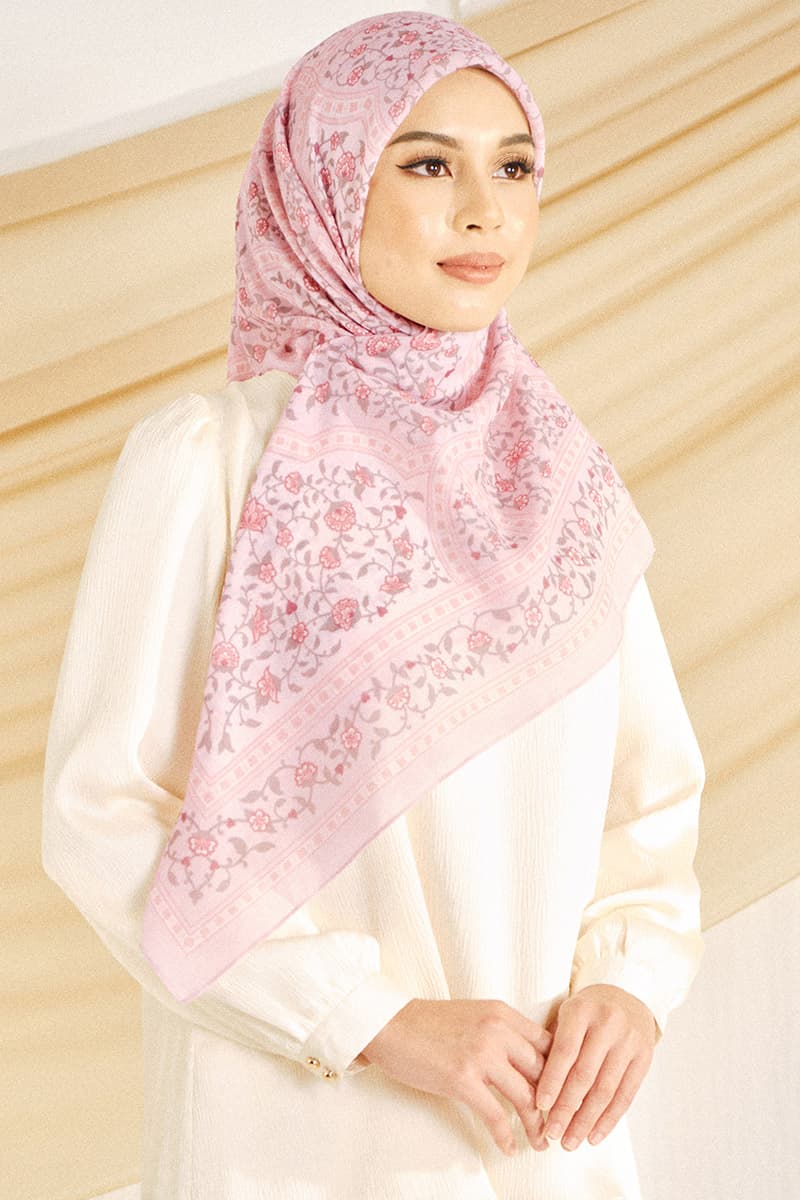Inara Bawal Headscarf - Pink Blossom - Image 2