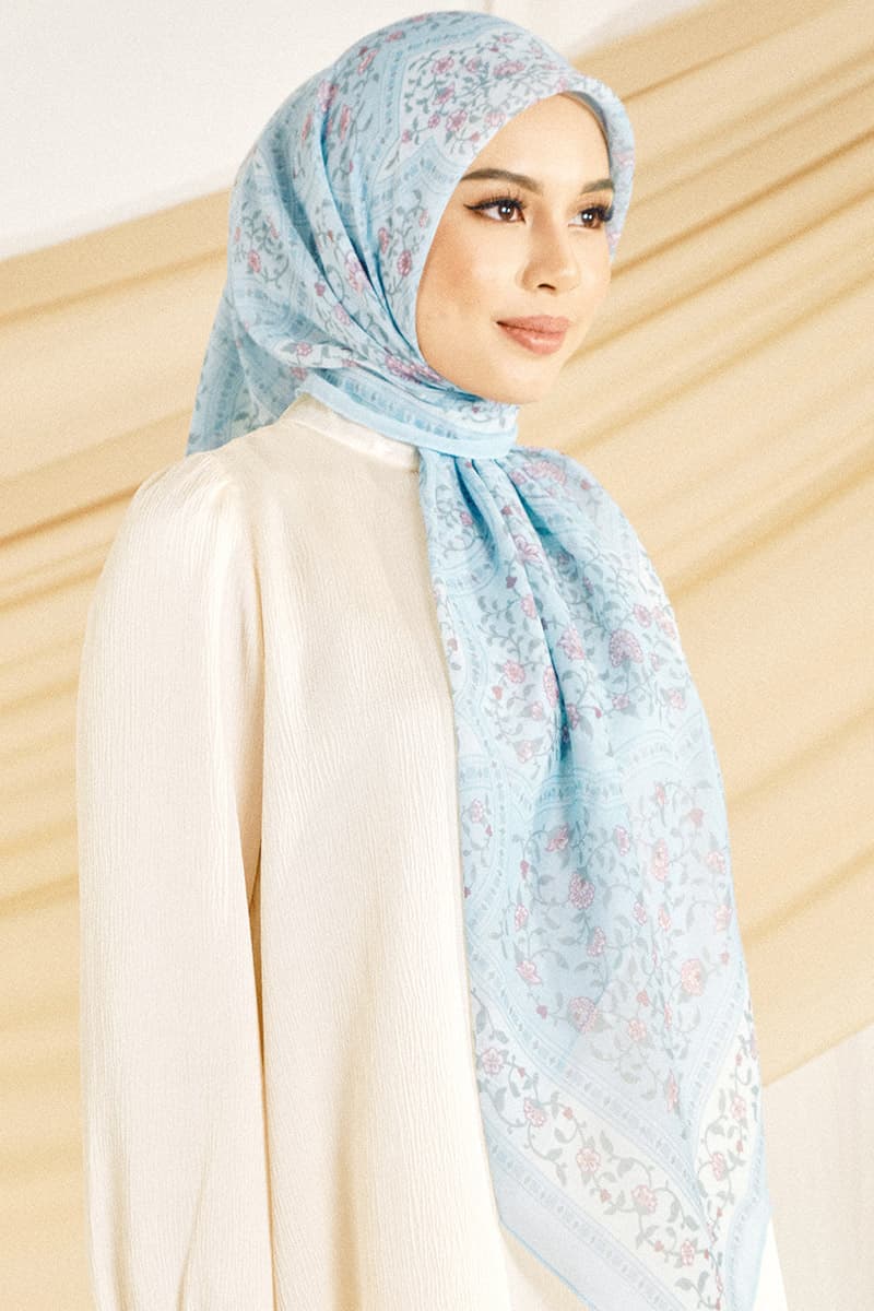 Inara Bawal Headscarf - Turquoise - Image 2