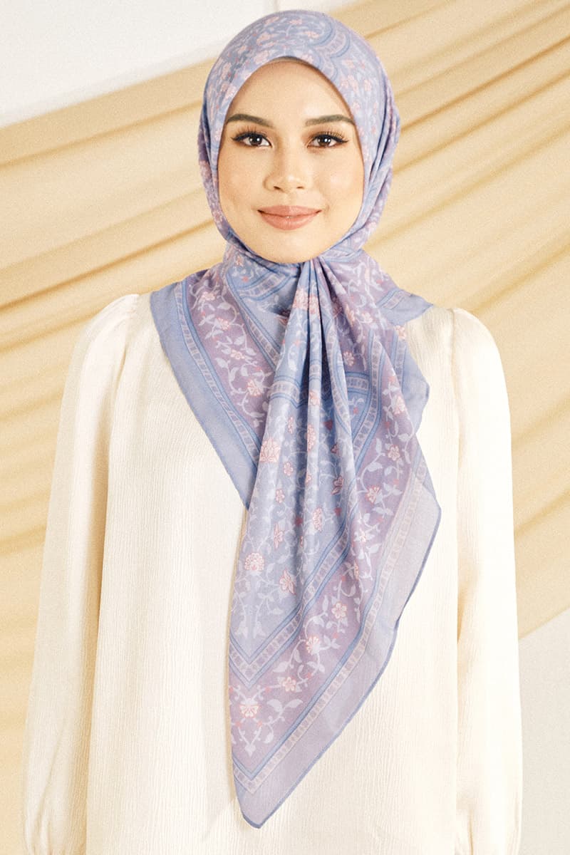 Inara Bawal Headscarf - Blue/Purple - Image 1