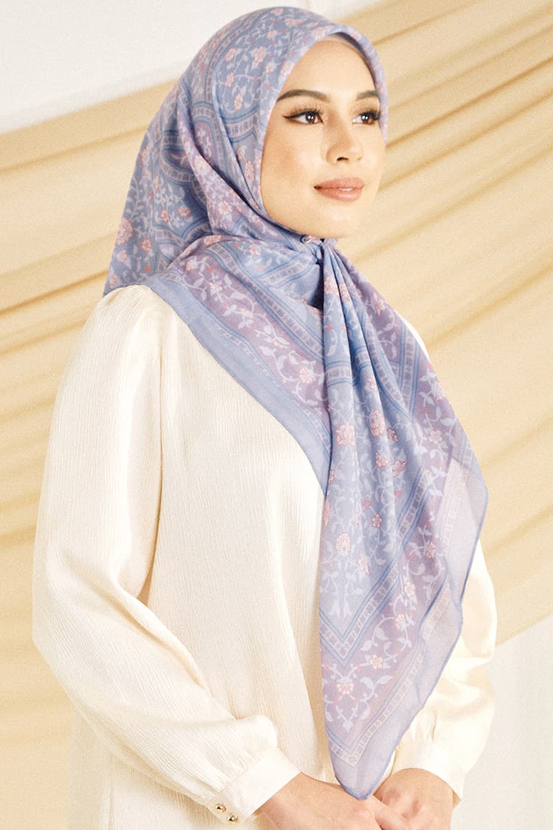 Inara Bawal Headscarf - Blue/Purple - Image 2