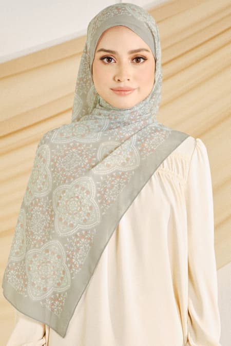 Nyra Rectangle Headscarf - Dusty Sage