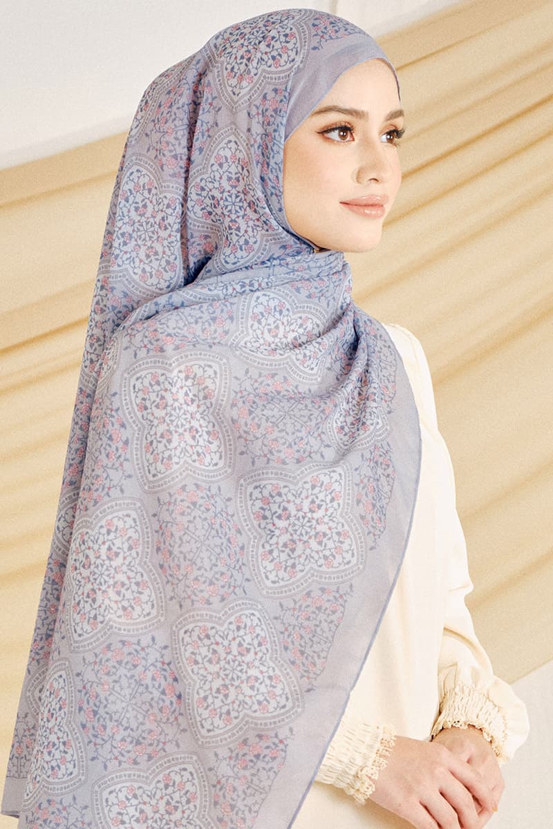 Nyra Rectangle Headscarf - Fossil Grey - Image 2