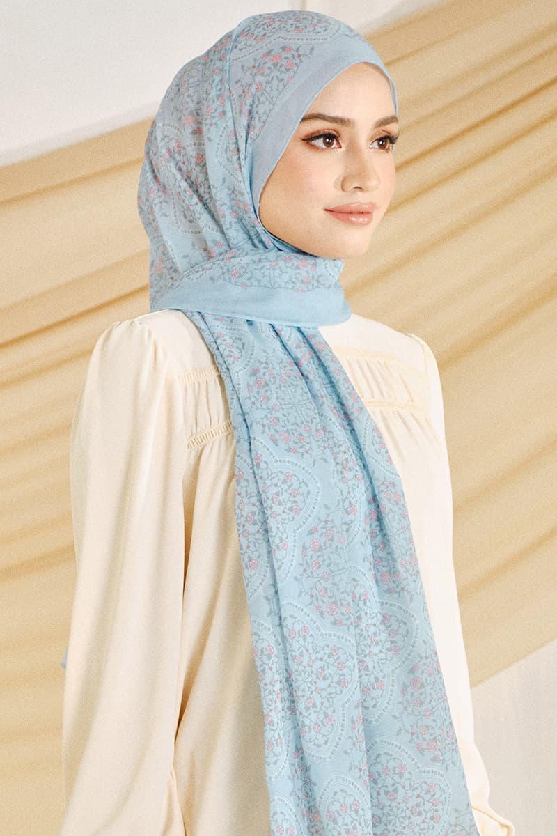 Nyra Rectangle Headscarf - Turquoise - Image 2