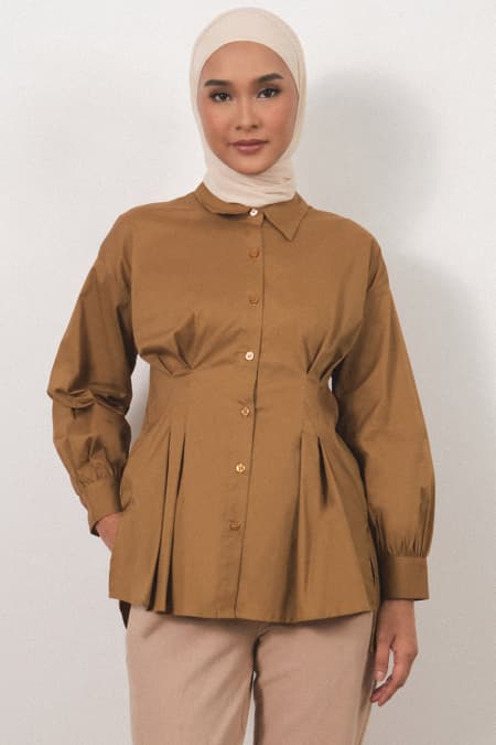 Verena Front Button Shirt - Bronze