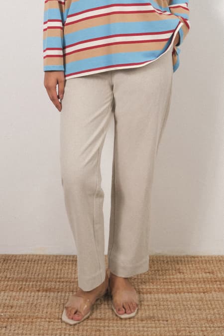 Xulia Straight Cut Pants - Ecru